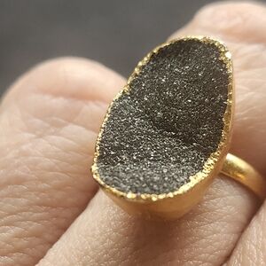 Gold Plated Druzy Ring